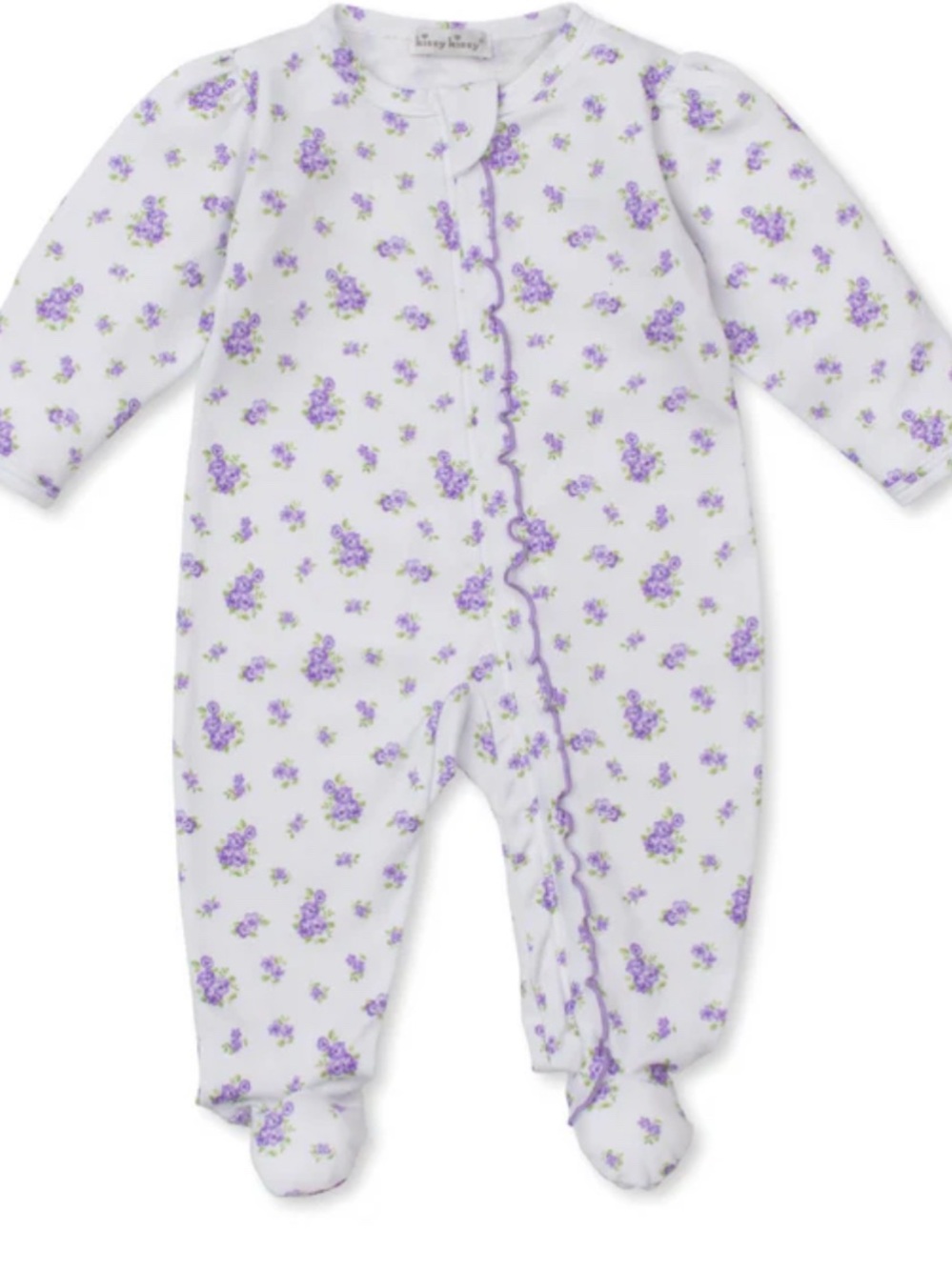 Kissy Kissy Roses and Blooms Lilac Zip Footie